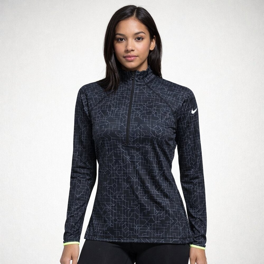 Nike Pro Hyperwarm Half-Zip Geometric Pullover - … - image 1